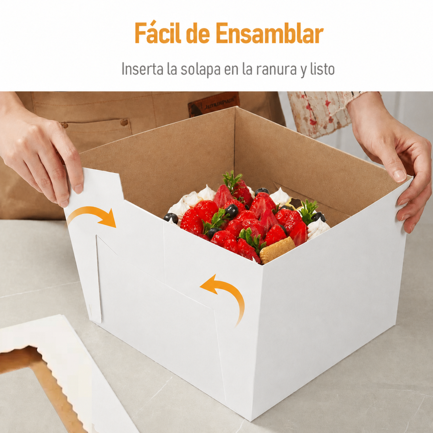 Caja Blanca Lisa para Pastel con Ventana - 20x20x20cm, 10 Piezas