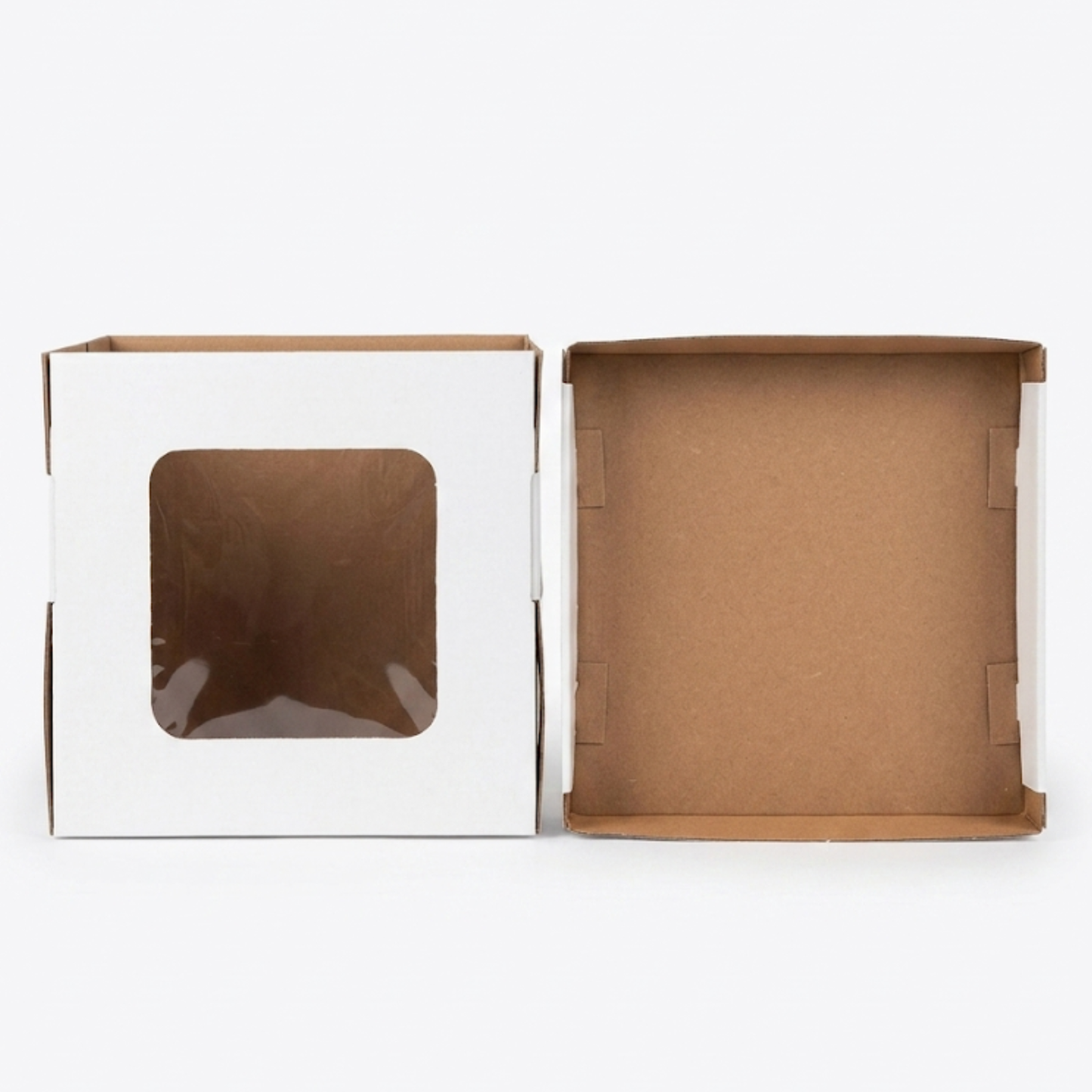 Caja Alta para Pastel con Ventana + Base - 30x30x30cm, 3 Sets