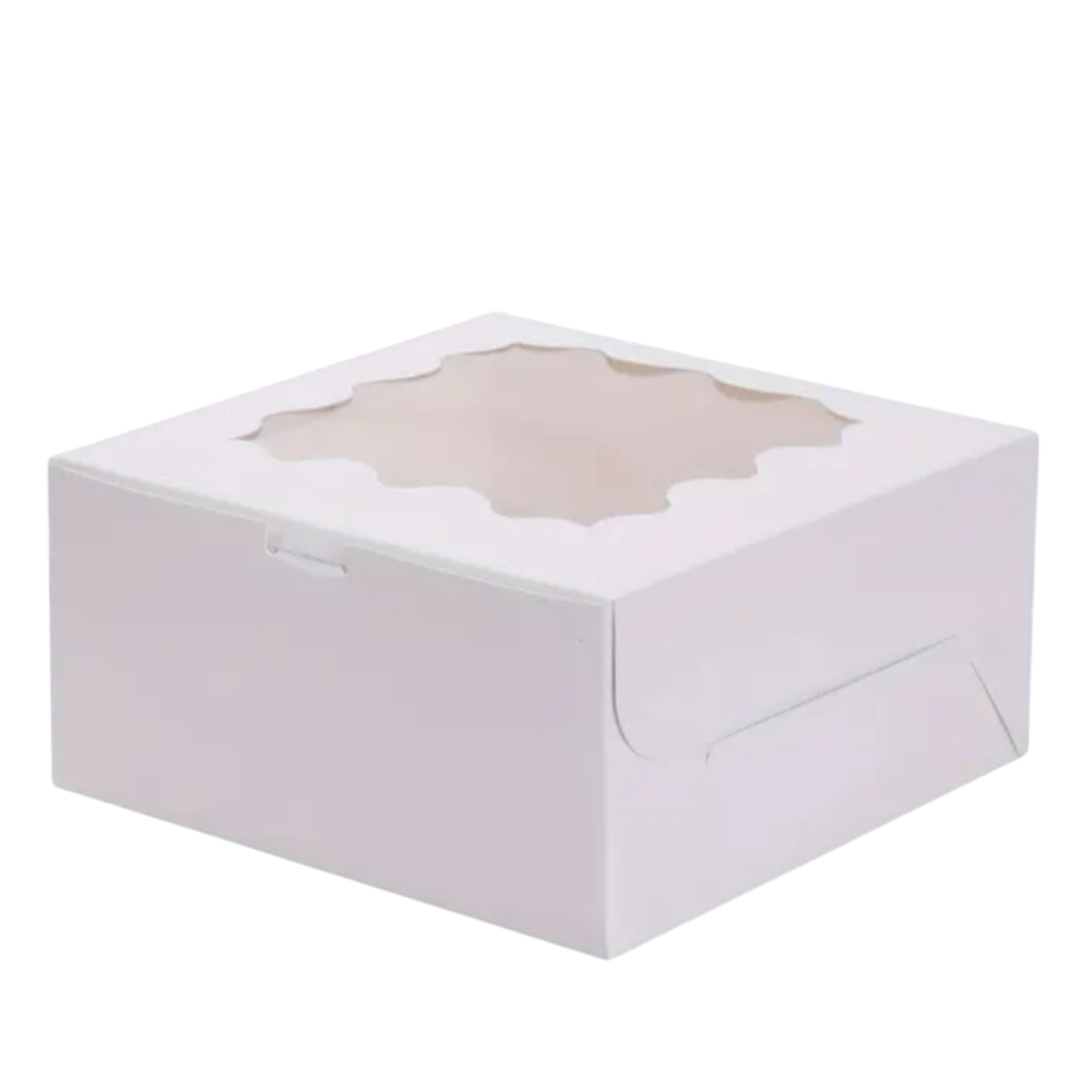 Caja Blanca para Panaderia con Ventana - 20x20x10cm, 10 Piezas