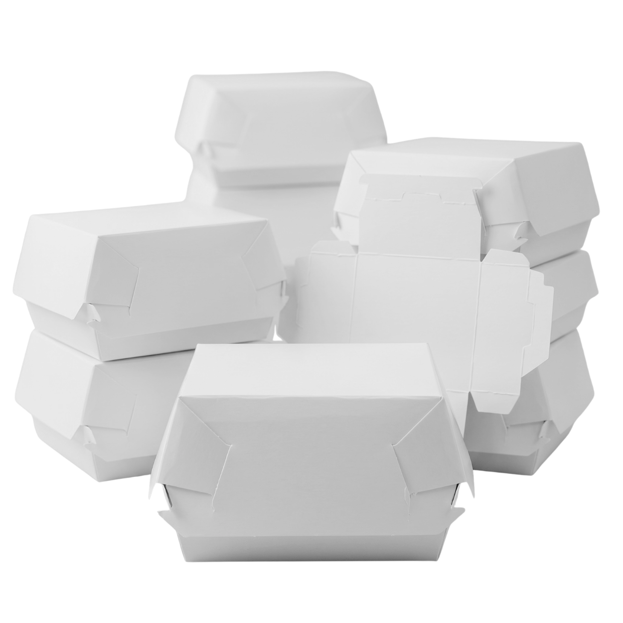 Caja para Hamburguesa Individual - 11.5x11.5x7.5cm, 50pz