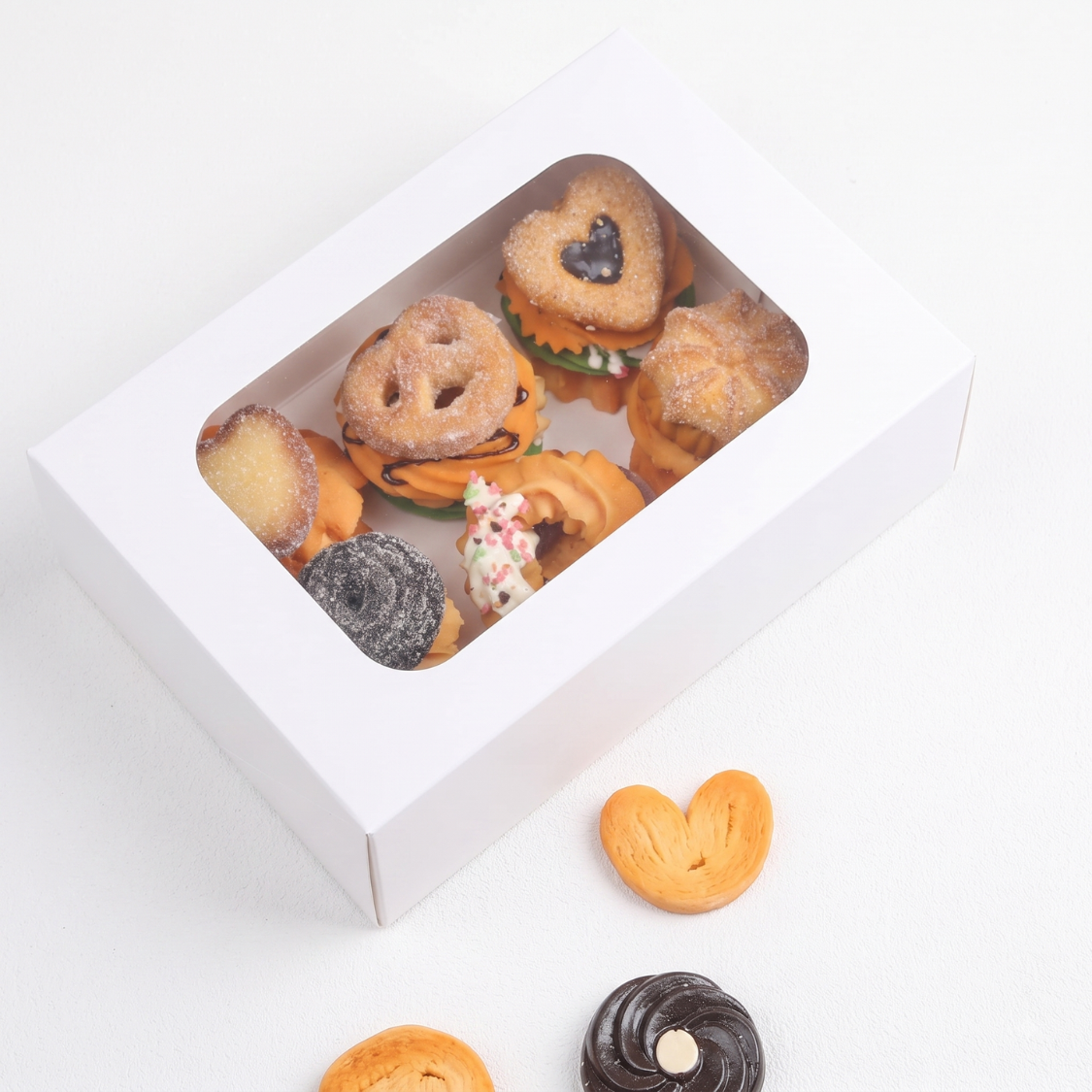 Caja Blanca Con Ventana 24x16x7.5cm para Postres / Regalos (20 Pzs)