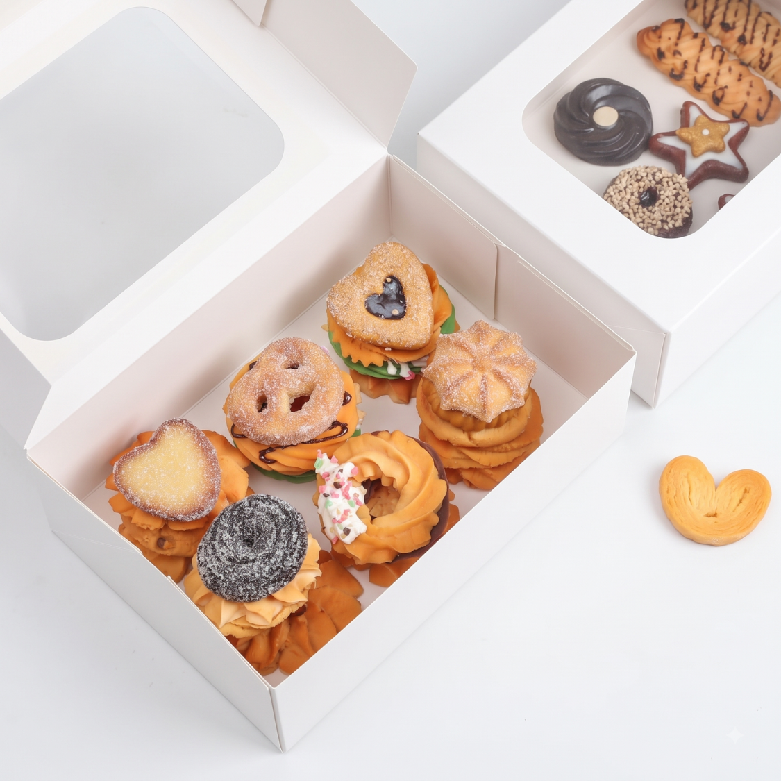 Caja Blanca Con Ventana 24x16x7.5cm para Postres / Regalos (20 Pzs)