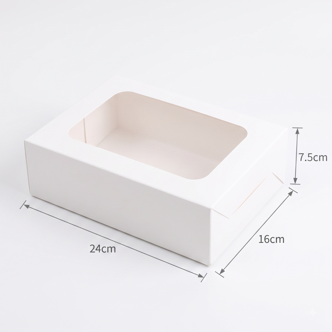 Caja Blanca Con Ventana 24x16x7.5cm para Postres / Regalos (20 Pzs)
