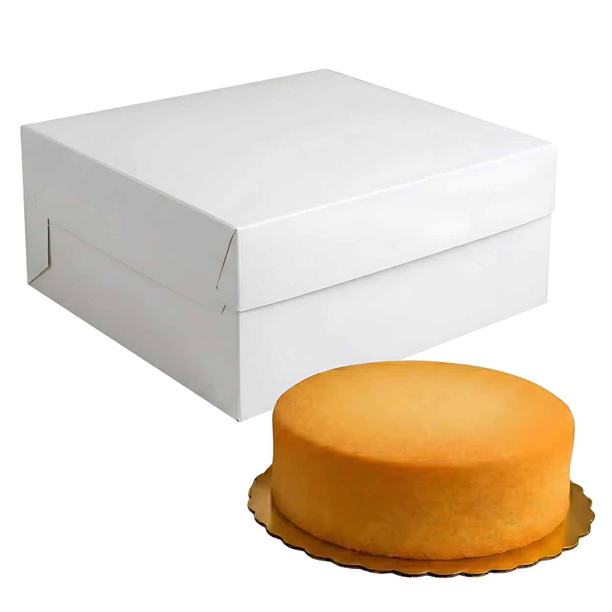 Caja Blanca Lisa para Pastel - 30x30x10cm, 10 Piezas
