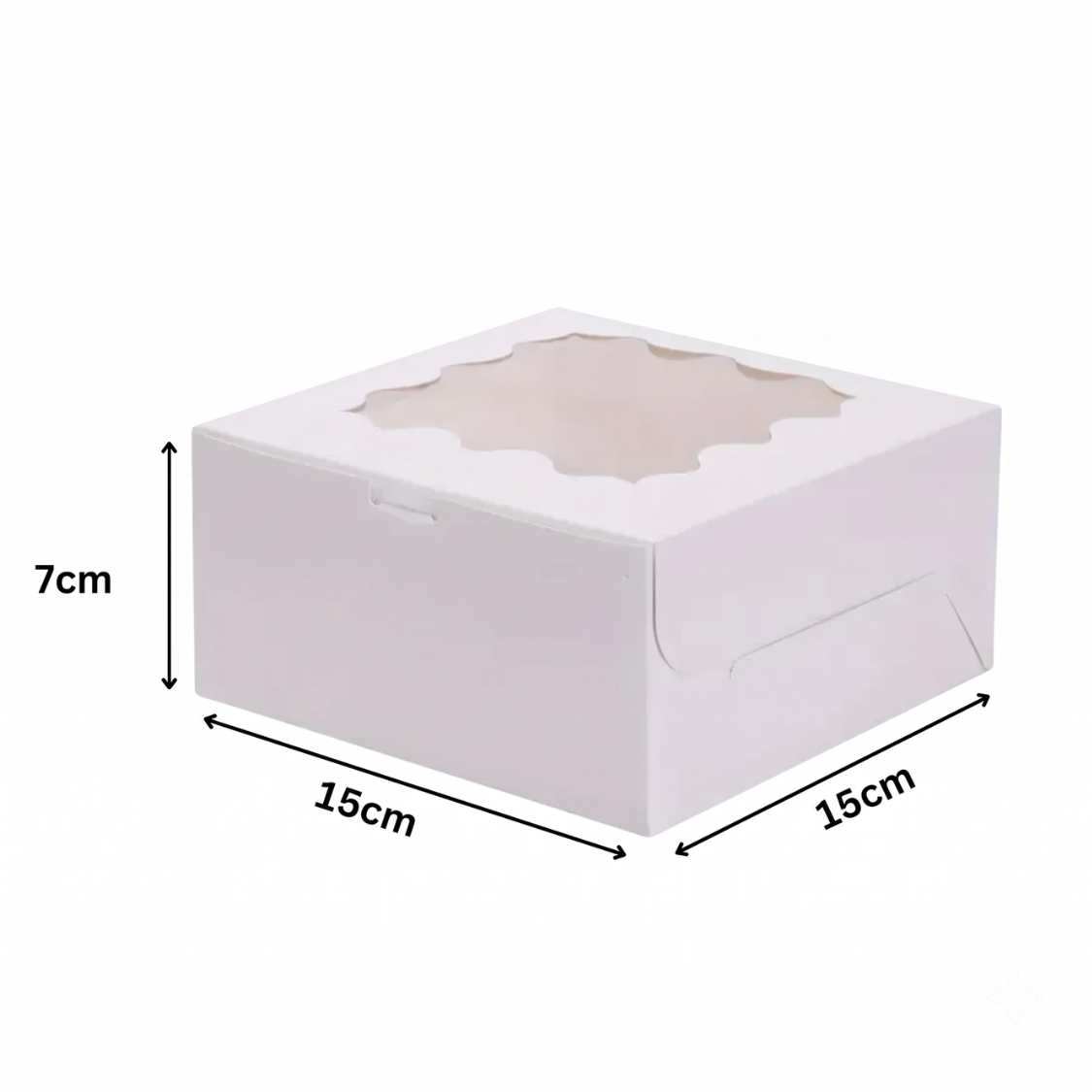 Caja Blanca Con Ventana 15x15x7cm para Postres / Regalos (10 Pzs)