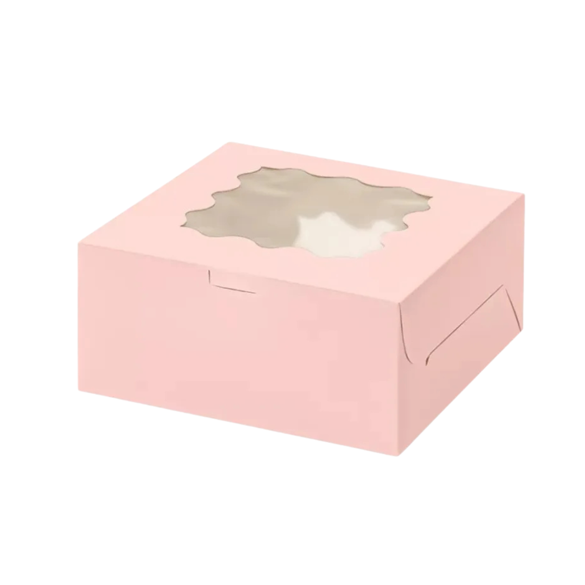 Caja para Pastel con Ventana - 25x25x13cm, 10 Piezas [Blanco, Rosa, Kraft]