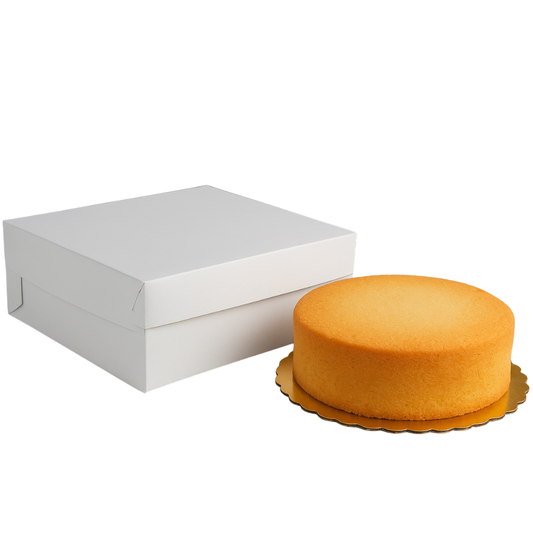 Caja Blanca Lisa para Pastel - 30x30x10cm, 10 Piezas