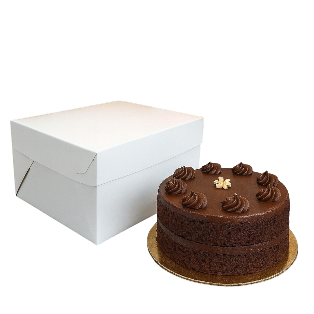 Caja Blanca Lisa para Pastel - 28x28x16cm, 10 Piezas