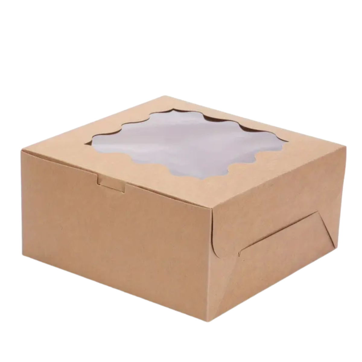 Caja Kraft para Panaderia con Ventana - 20x20x10cm, 10 Piezas