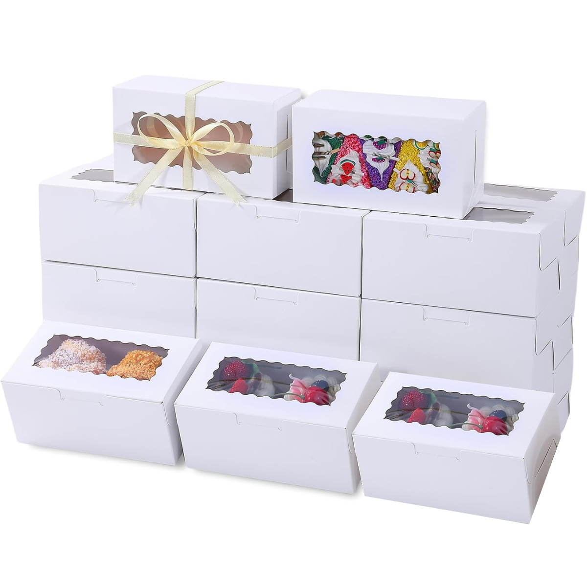 Caja Para Panque, Pan, Postres - 16x9x7.5cm, 20pz (Blanco)