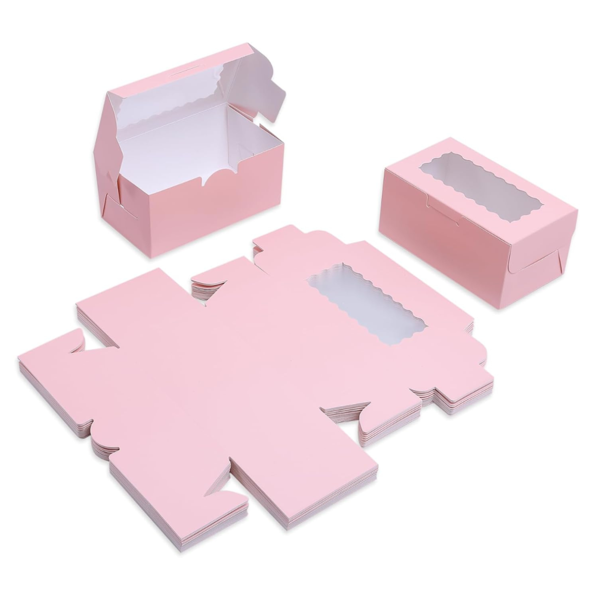 Caja Para Panque, Pan, Postres - 23x15x6cm, 20pz (Rosa)