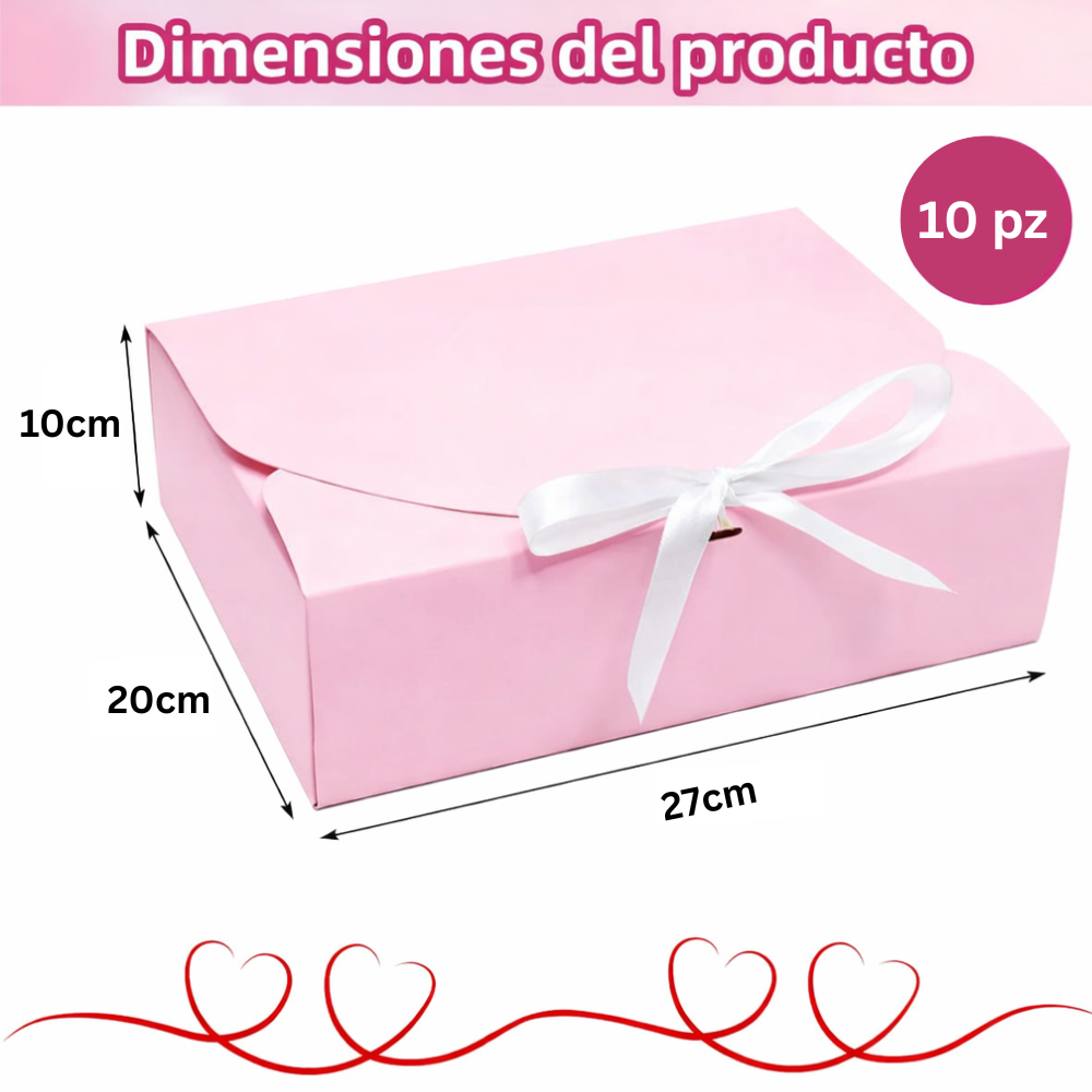 Caja Rosa para Regalo - 27x20x10cm, 20 piezas