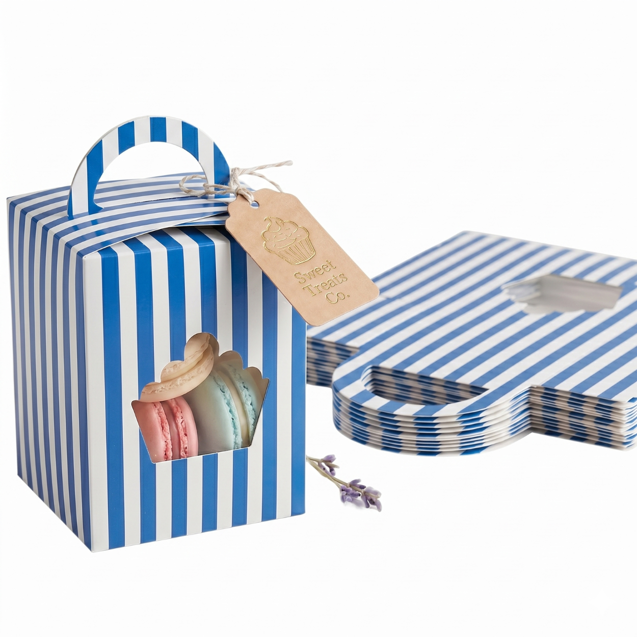 Caja para Dulces De Mesa, Recuerdos, Postres - Azul (25 Piezas)