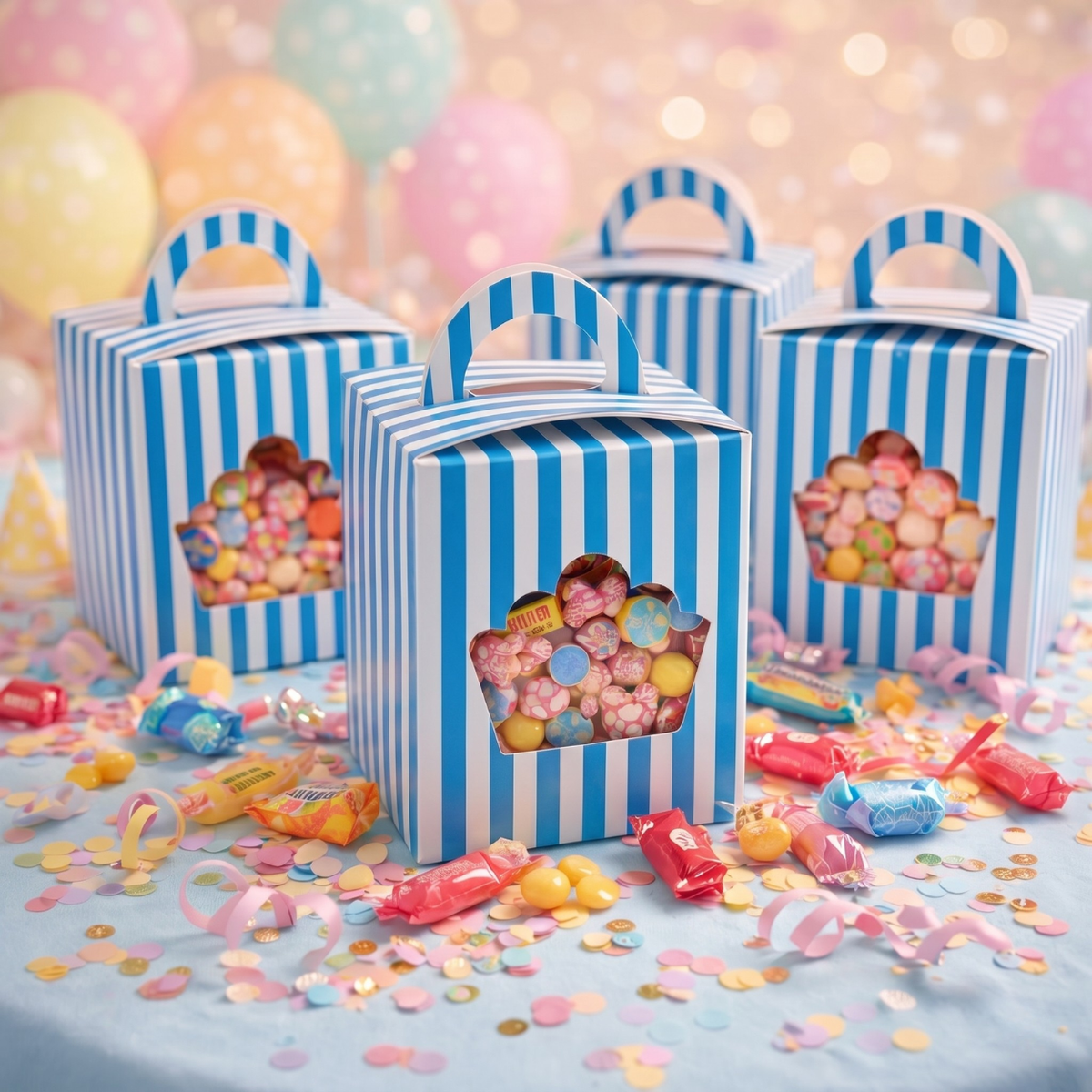 Caja para Dulces De Mesa, Recuerdos, Postres - Azul (25 Piezas)