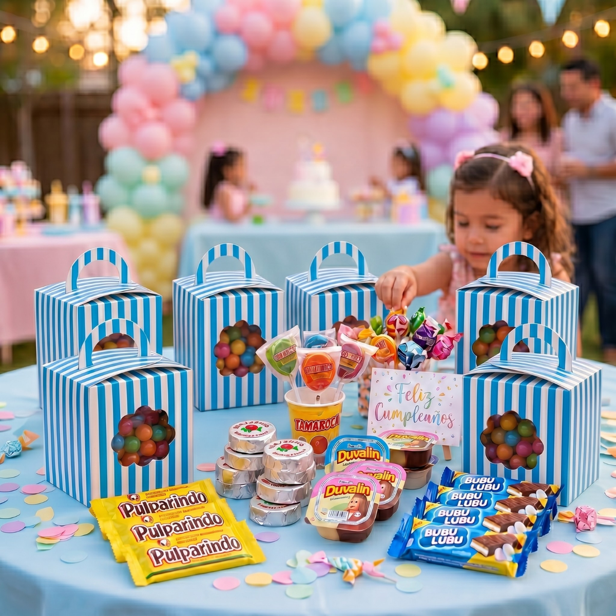 Caja para Dulces De Mesa, Recuerdos, Postres - Azul (25 Piezas)
