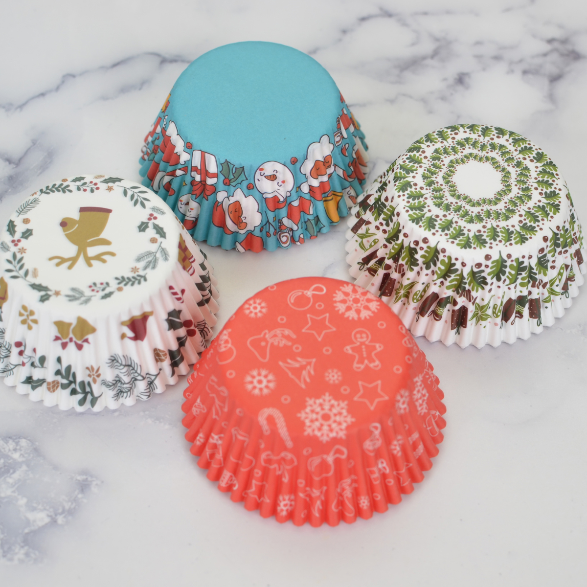 Capacillos #72 para Cupcakes de Colores 500 Piezas - Navidad