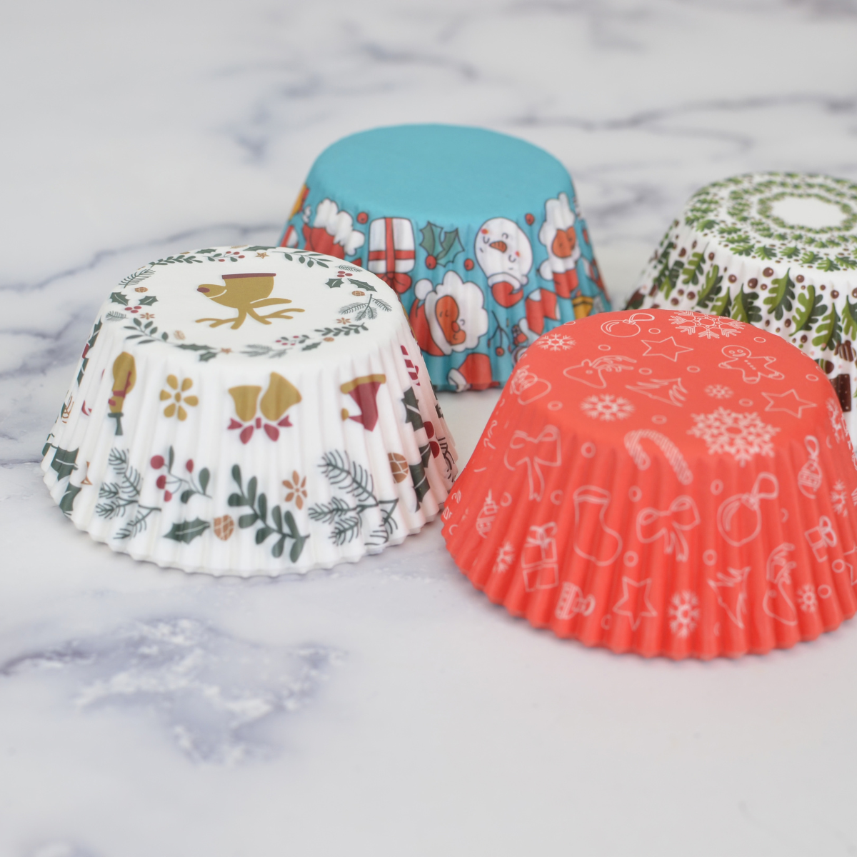 Capacillos #72 para Cupcakes de Colores 500 Piezas - Navidad