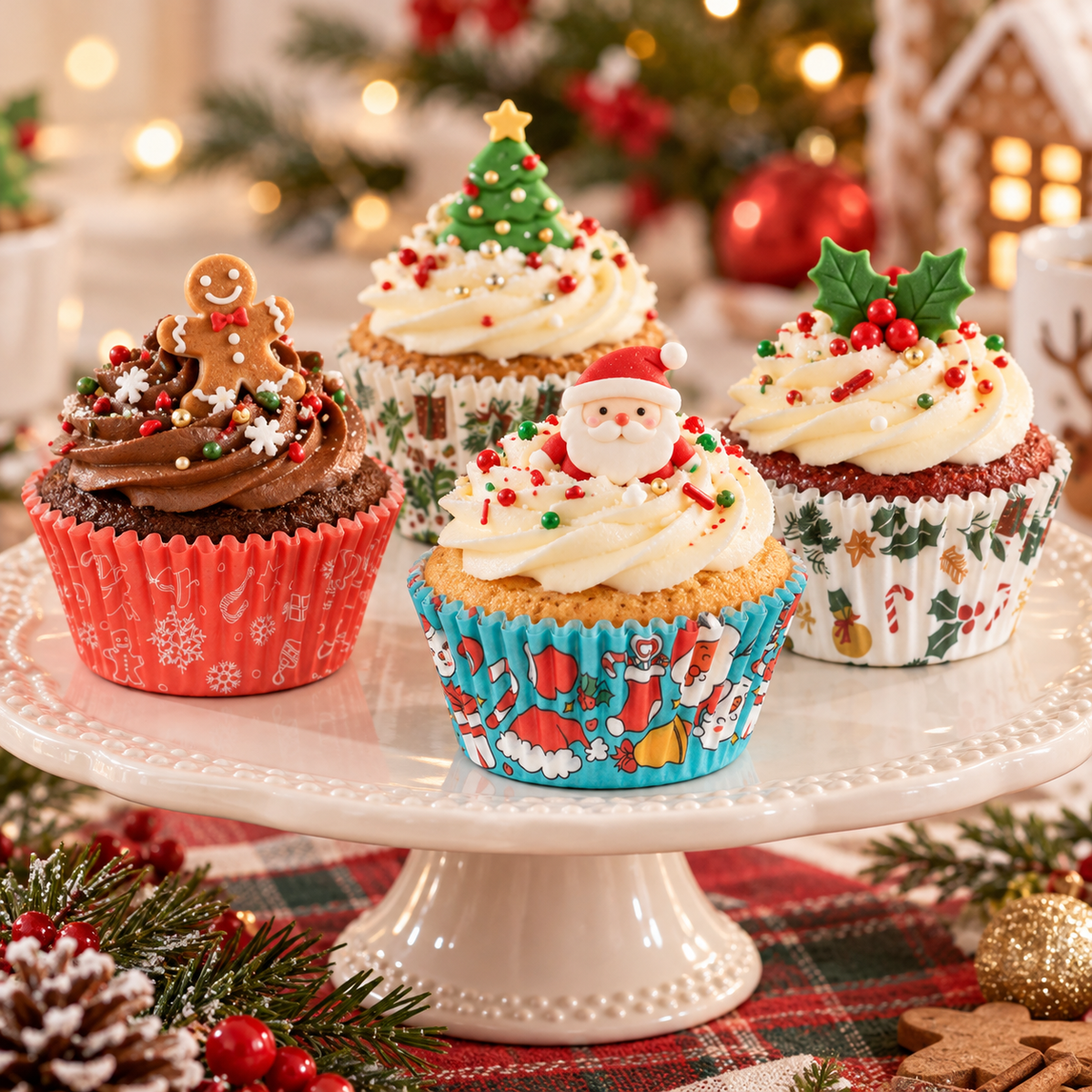 Capacillos #72 para Cupcakes de Colores 500 Piezas - Navidad