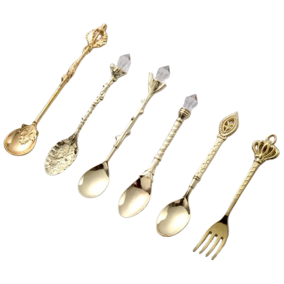 Cubiertos Vintage Dorados para Postre [Chicos] - 6 Piezas