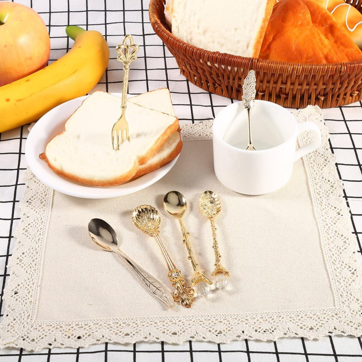Cubiertos Vintage Dorados para Postre [Chicos] - 6 Piezas