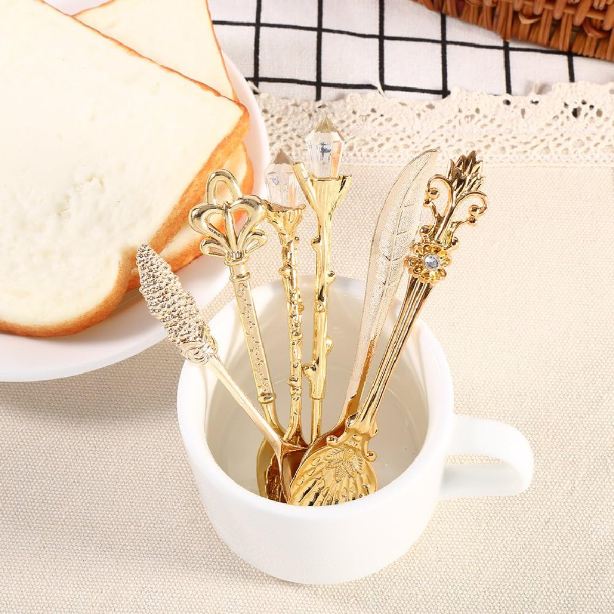 Cubiertos Vintage Dorados para Postre [Chicos] - 6 Piezas