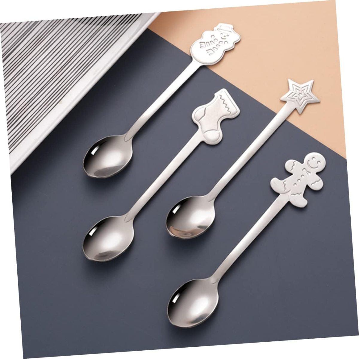 Cucharas Plateadas de Acero Inoxidable - 4 Piezas [En Bolsa]