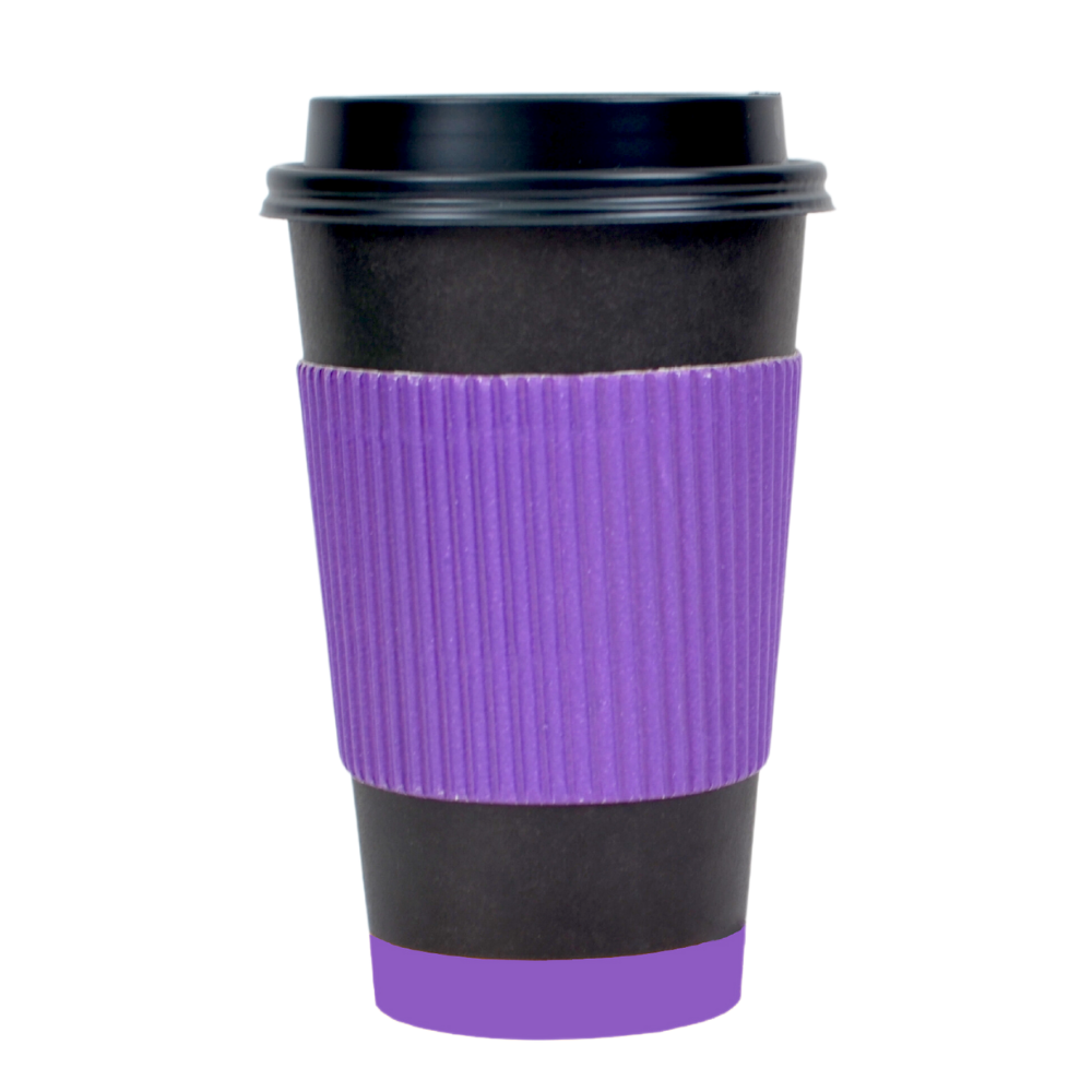 Fajillas Para Vaso De Bebida Caliente (Morado) - 100pz