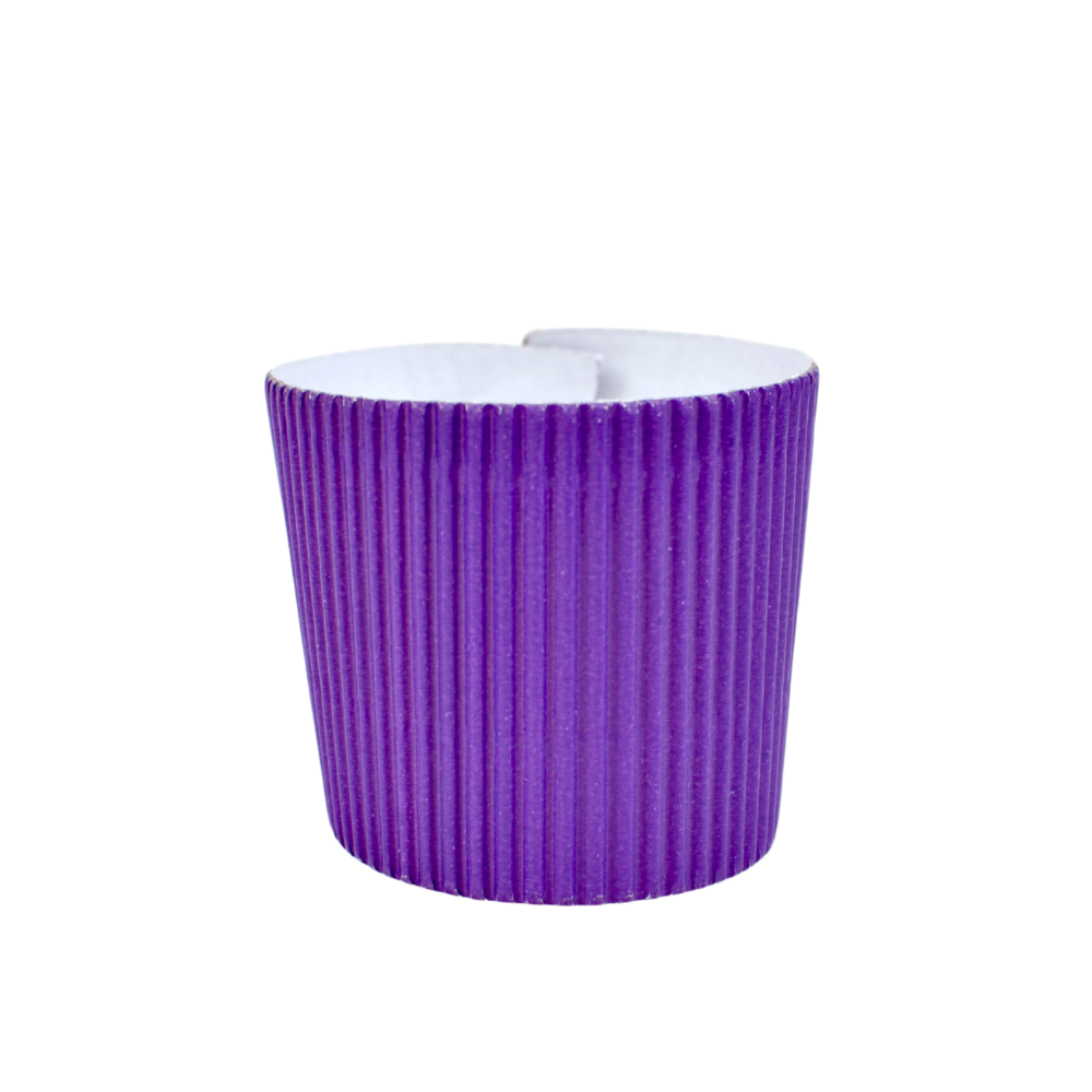 Fajillas Para Vaso De Bebida Caliente (Morado) - 100pz