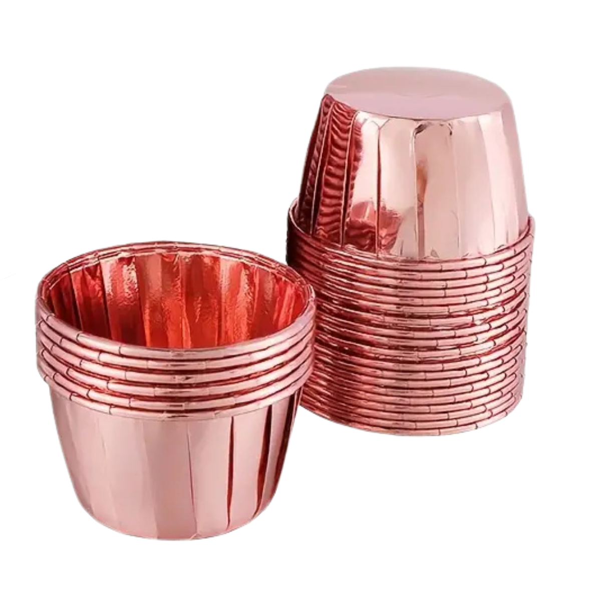 Mini Forro para Cupcake sin Tapa, 50pz - Rosa Metalizado