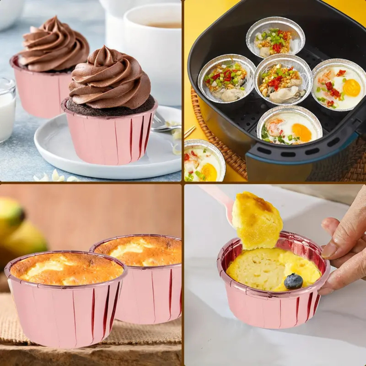 Mini Forro para Cupcake sin Tapa, 50pz - Rosa Metalizado