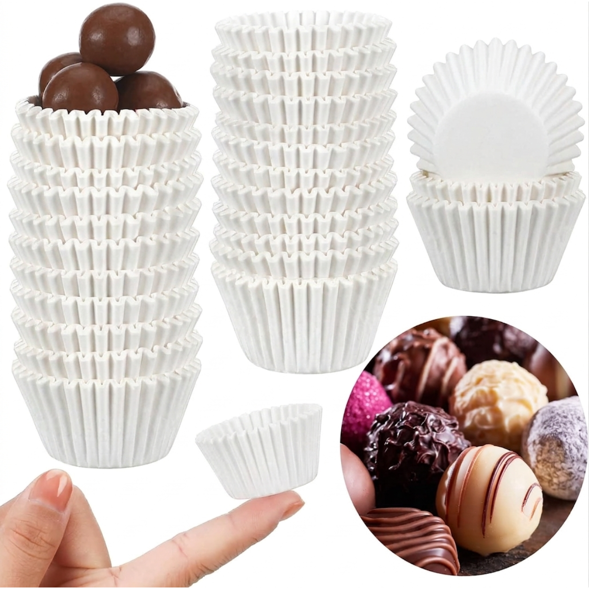Capacillos #2 para Mini Postre 1,000 Piezas - Blanco