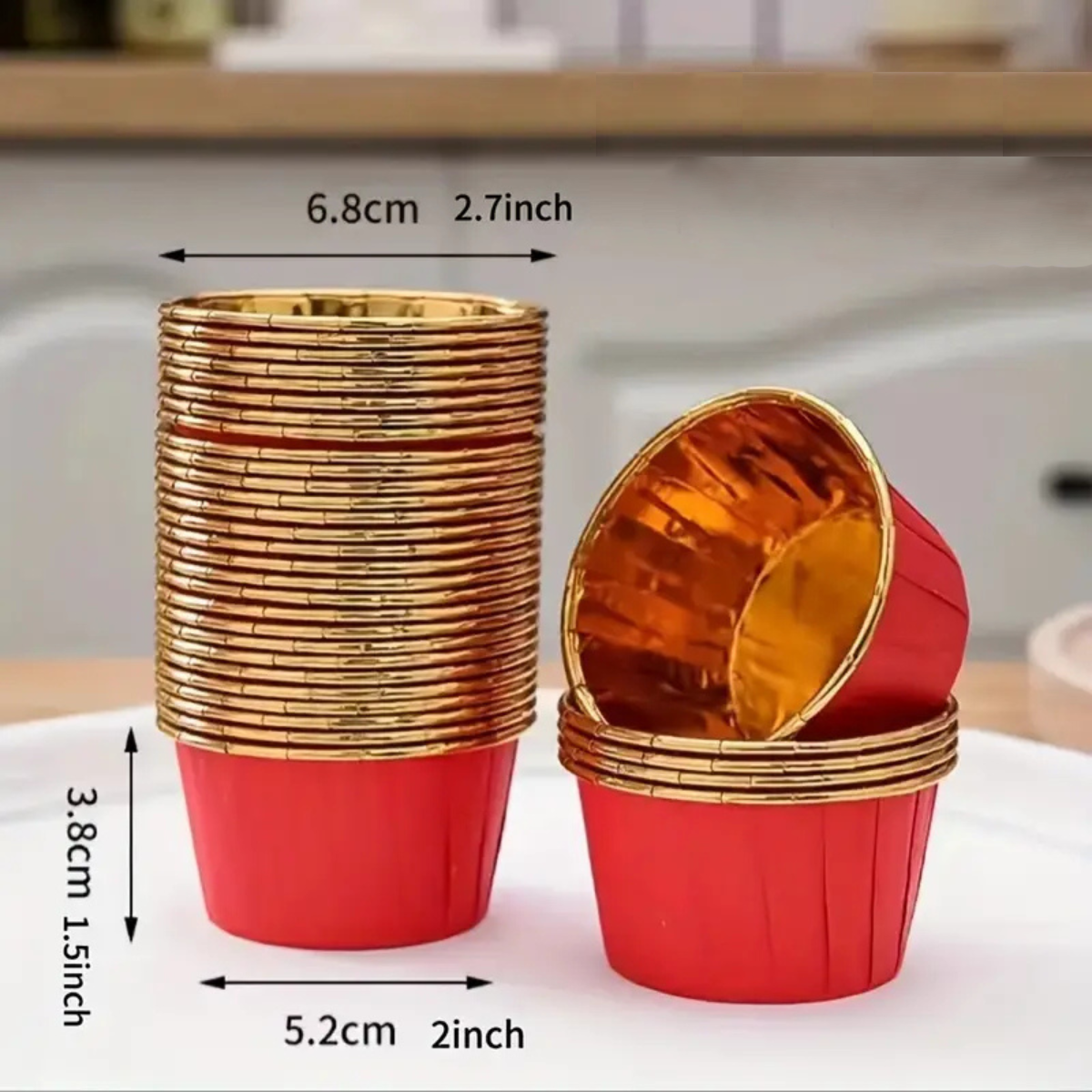 Mini Forro para Cupcake sin Tapa, 50pz - Rojo
