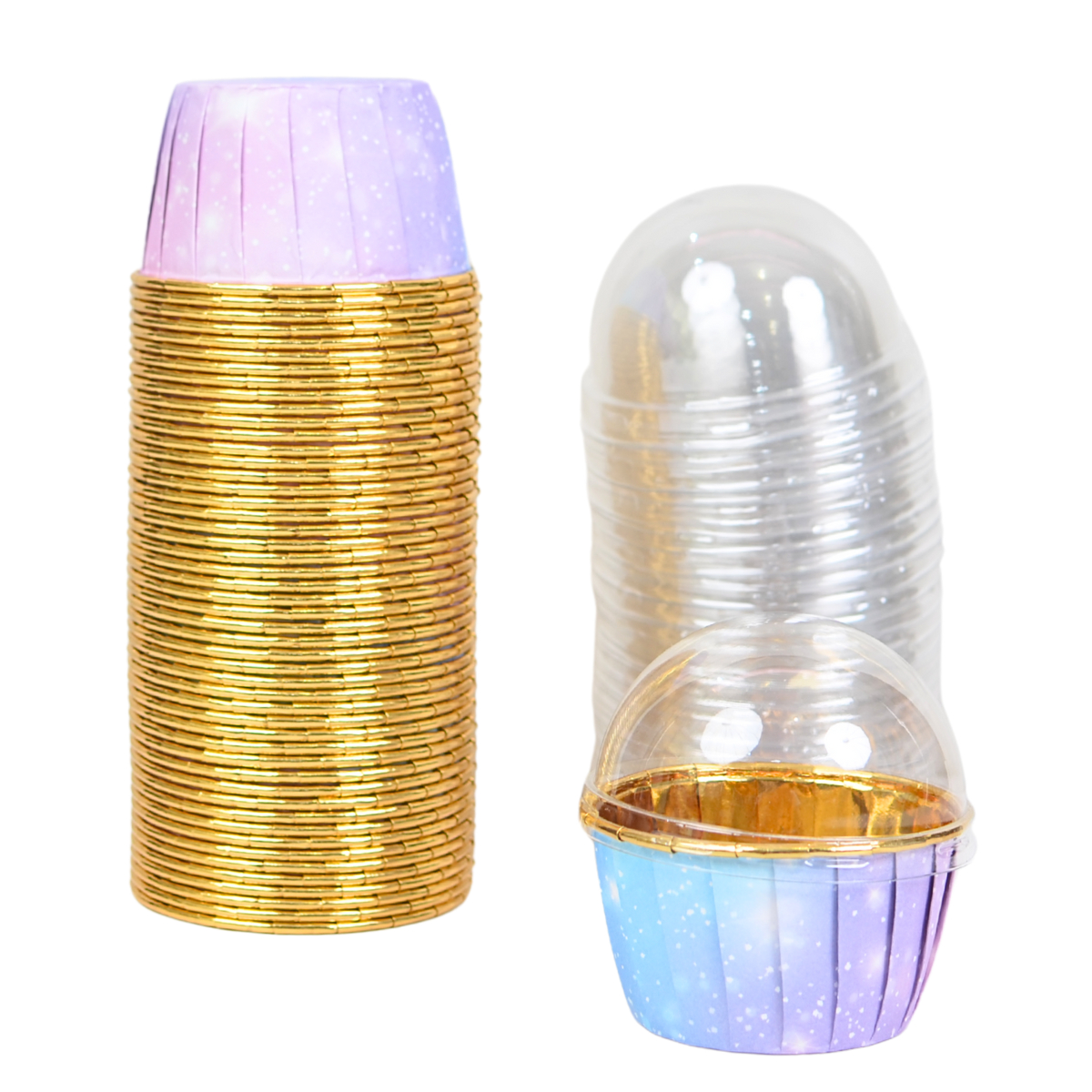 Mini Forro para Cupcake con Tapa, 50pz - Arcoiris