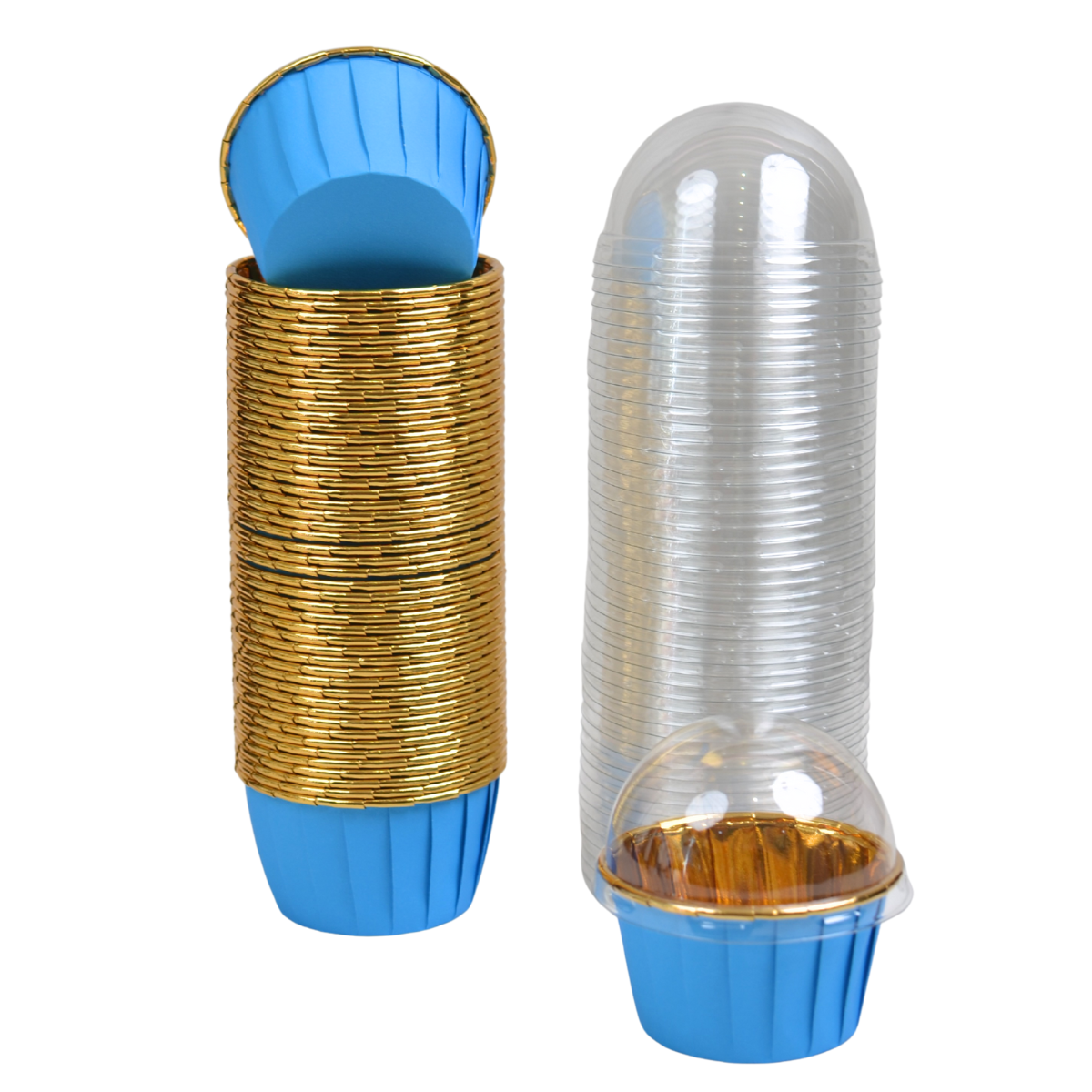 Mini Forro para Cupcake con Tapa, 50pz - Azul