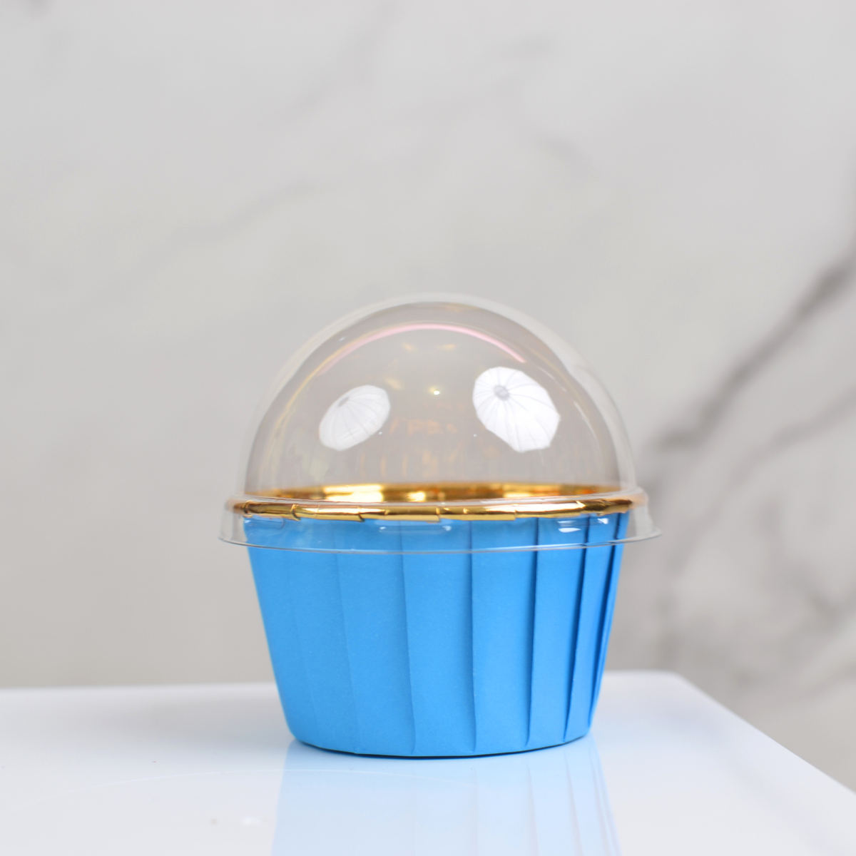 Mini Forro para Cupcake con Tapa, 50pz - Azul