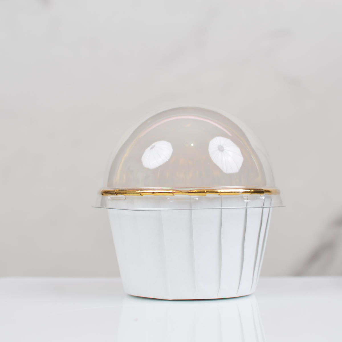 Mini Forro para Cupcake con Tapa, 50pz - Blanco