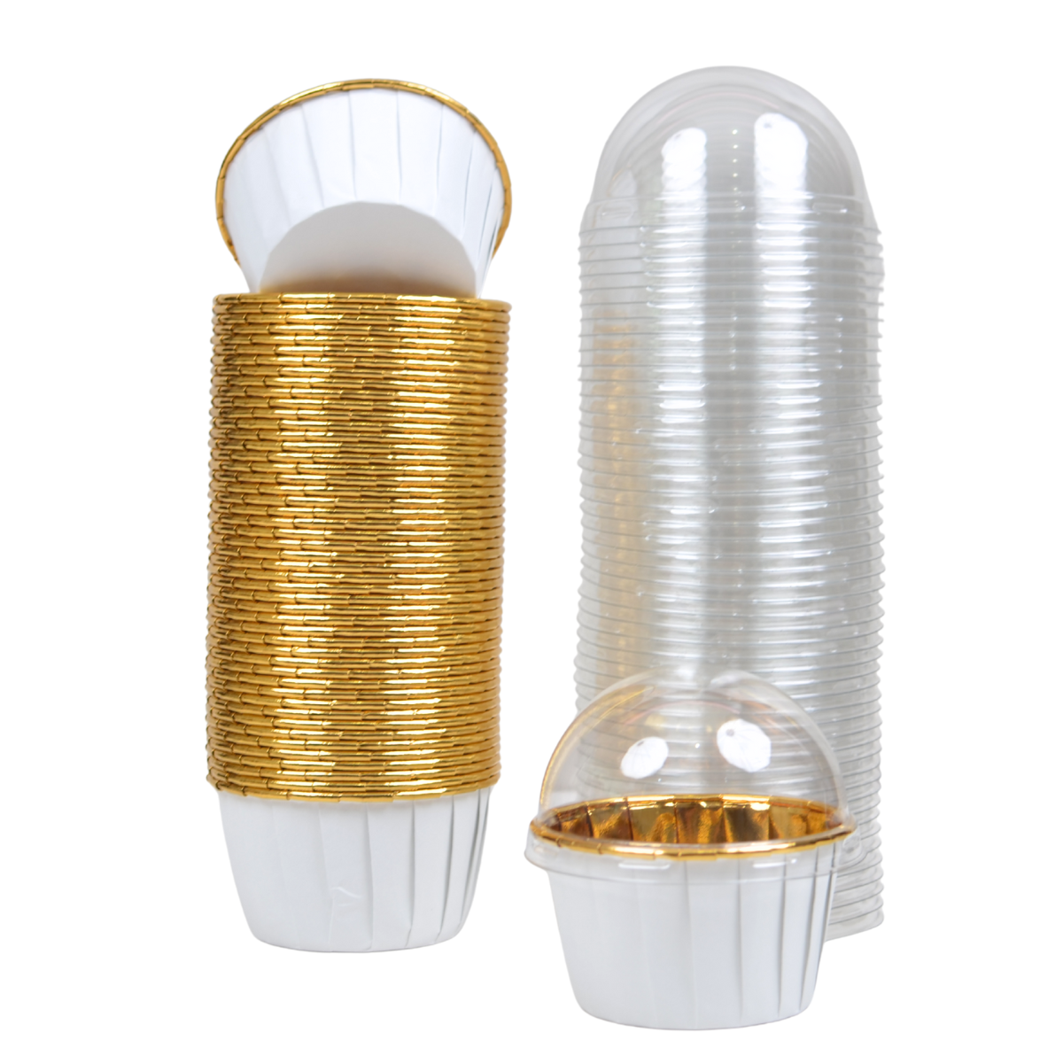 Mini Forro para Cupcake con Tapa, 50pz - Blanco
