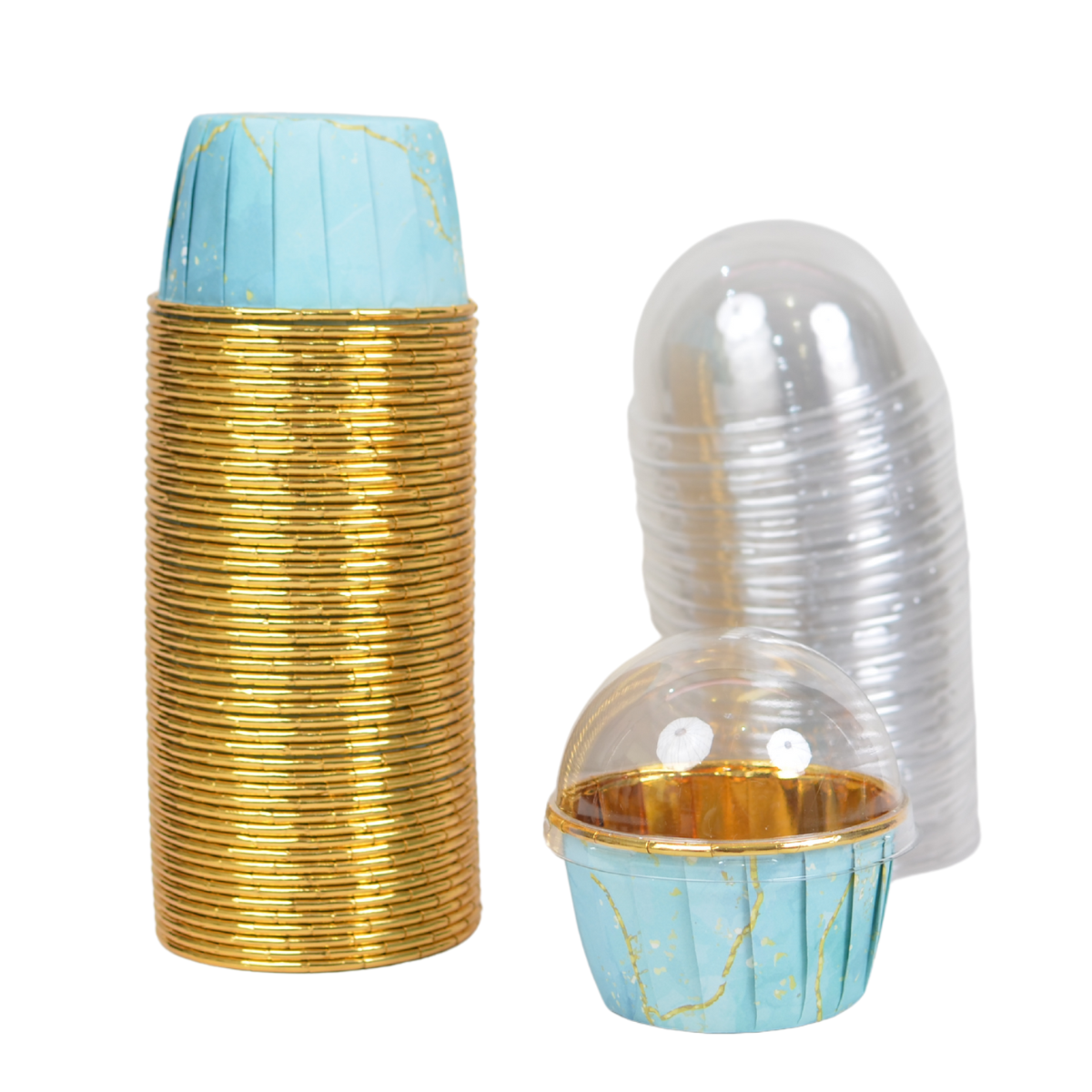Mini Forro para Cupcake con Tapa, 50pz - Menta