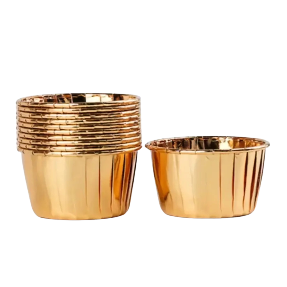 Mini Forro para Cupcake sin Tapa, 50pz - Dorado Metalizado