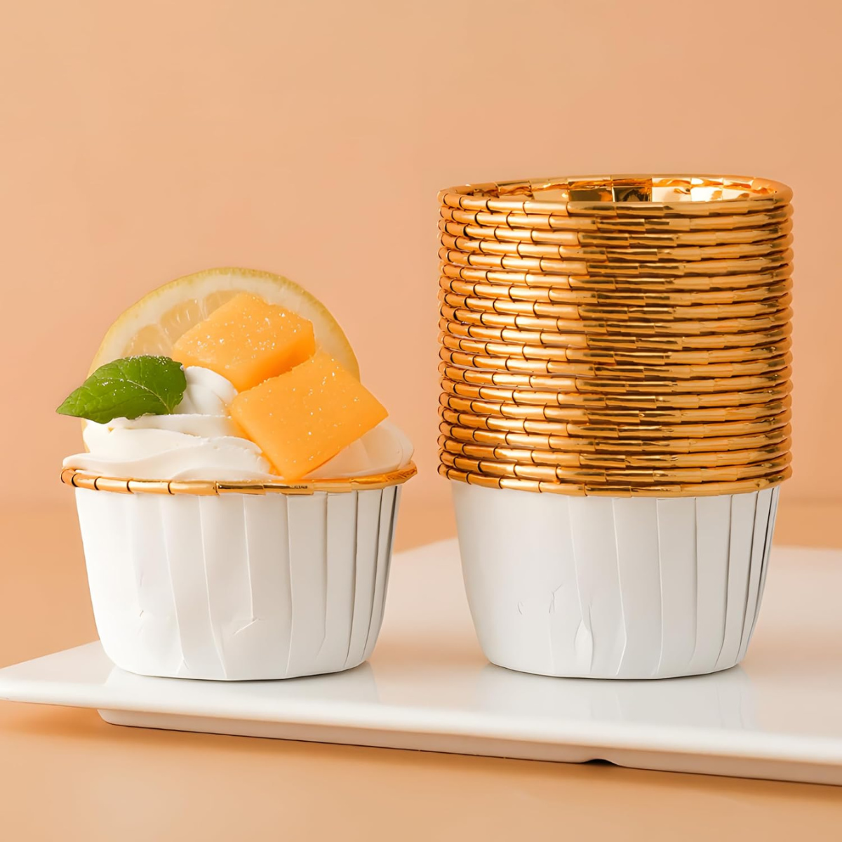 Mini Forro para Cupcake sin Tapa, 50pz - Blanco