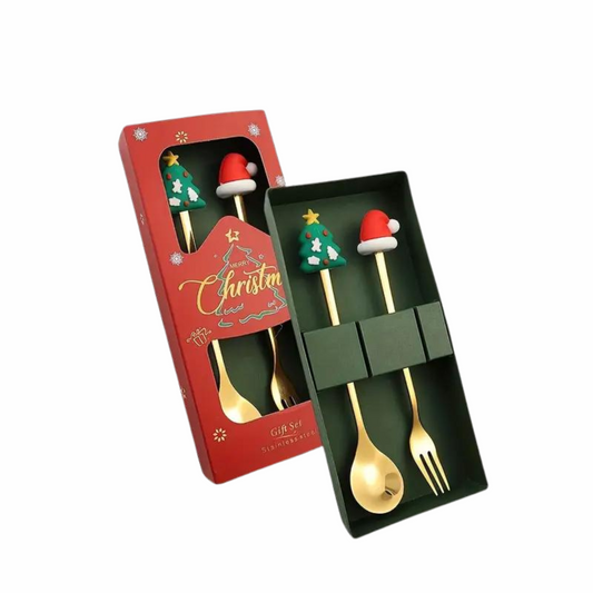 Cubiertos Dorados de Acero Inoxidable - 2 Piezas (Tipo C)