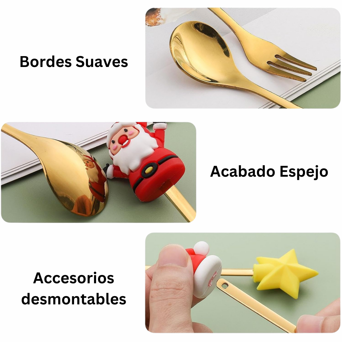 Cubiertos Dorados de Acero Inoxidable - 2 Piezas (Tipo C)