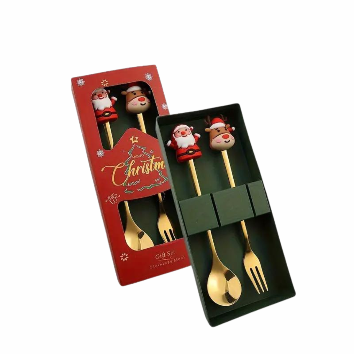 Cubiertos Dorados de Acero Inoxidable - 2 Piezas (Tipo B)