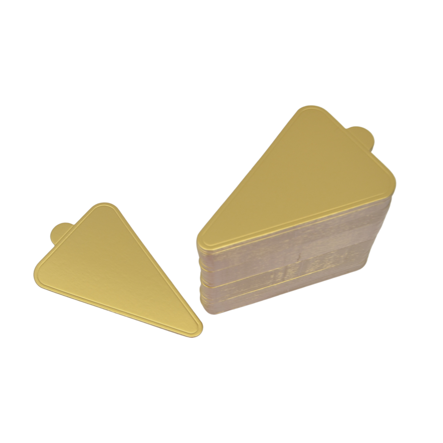 Bases Doradas para Mini Postre - Triangulo, 100 piezas 9cm