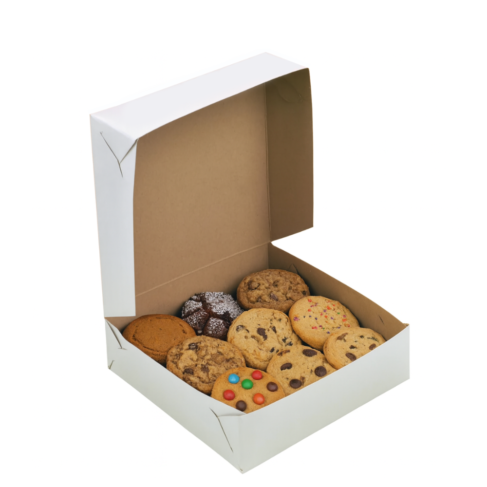 Caja Blanca Lisa para Panaderia - 20x20x6cm, 10 Piezas