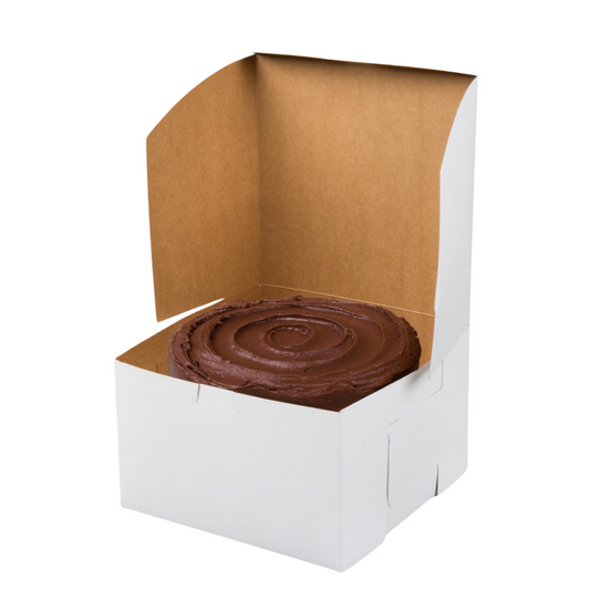 Caja Blanca Lisa para Pastel - 25x25x13cm, 10 Piezas