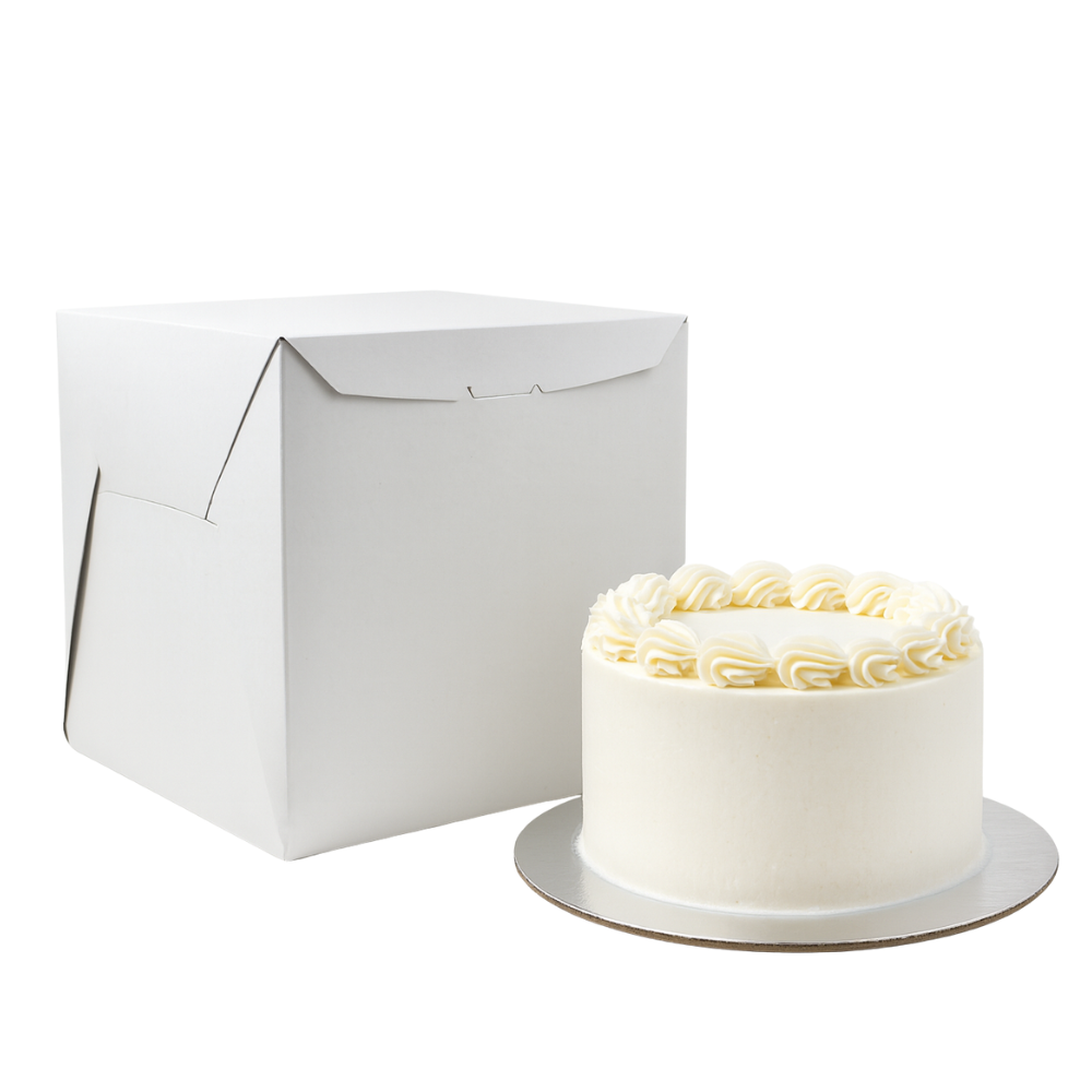 Caja Blanca Lisa para Pastel - 22x22x22cm, 10 Piezas