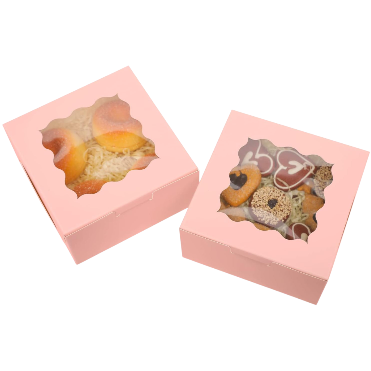 Caja Rosa Lisa para Pastel - 20x20x13cm, 10 Piezas