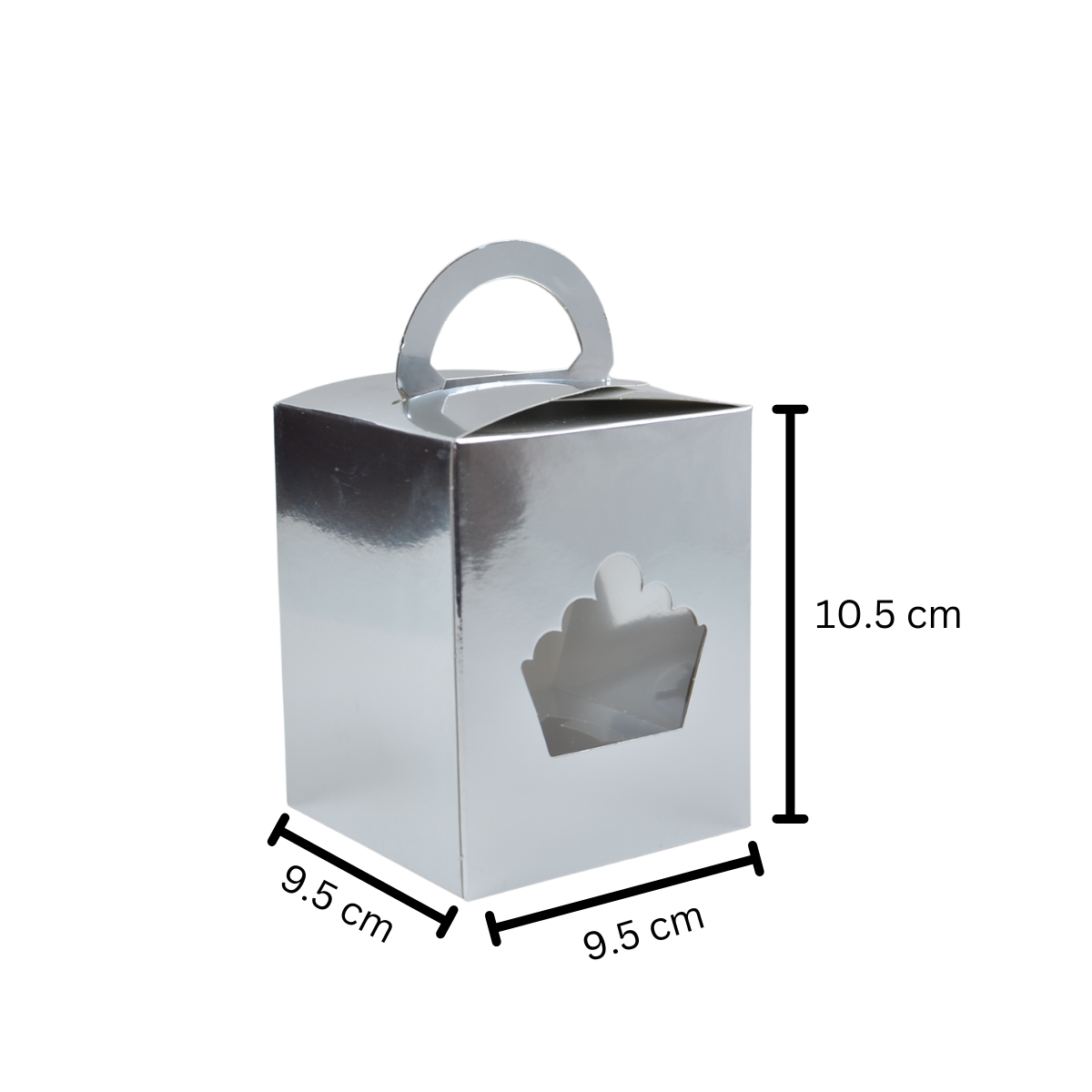 Caja para Cupcake Individual Plateada - 25 piezas