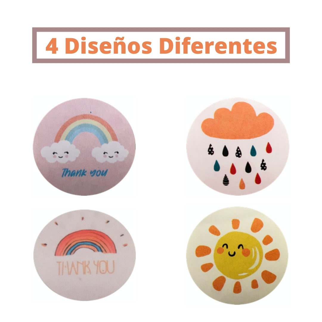 500 Etiquetas Adhesivas Gracias/Thank You Weather